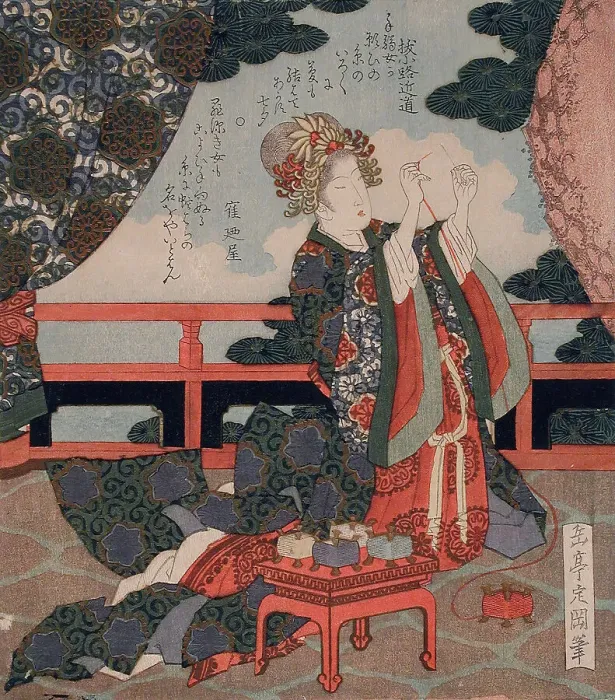 Framed Print : Making a Wish to Meet a Good Mate during the Tanabata Festival, circa 1820-1830 Creator: Gakutei Framed Print : Making a Wish to Meet a Good Mate during the Tanabata Festival, circa 1820-1830 Creator: Gakutei