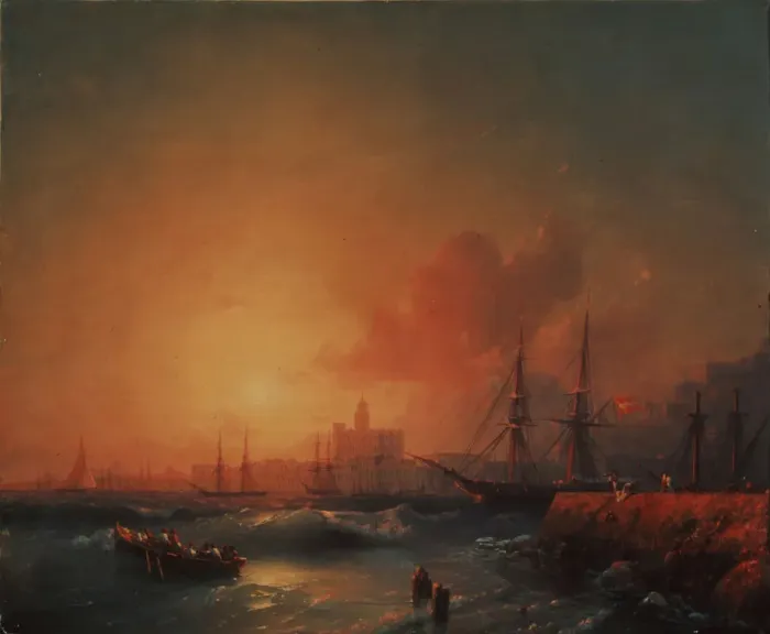 Framed Print : Malaga, 1854. Artist: Aivazovsky, Ivan Konstantinovich (1817-1900) Framed Print : Malaga, 1854. Artist: Aivazovsky, Ivan Konstantinovich (1817-1900)