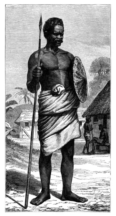 Framed Print : Malagasy Warrior, 19th century. Artist: Gerome Staal Framed Print : Malagasy Warrior, 19th century. Artist: Gerome Staal