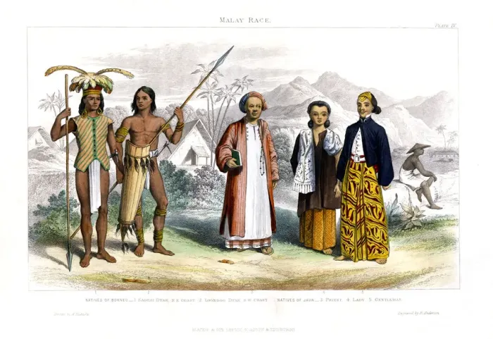 Framed Print : Malay Race, 1800-1900. Artist: R Anderson Framed Print : Malay Race, 1800-1900. Artist: R Anderson