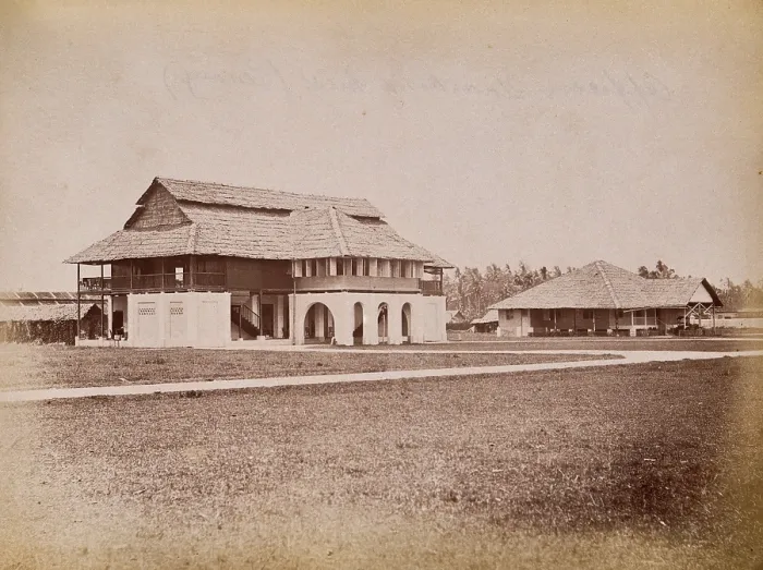 Framed Print : Malaya: the officers mess and major's quarters on Penang Island, 1880
