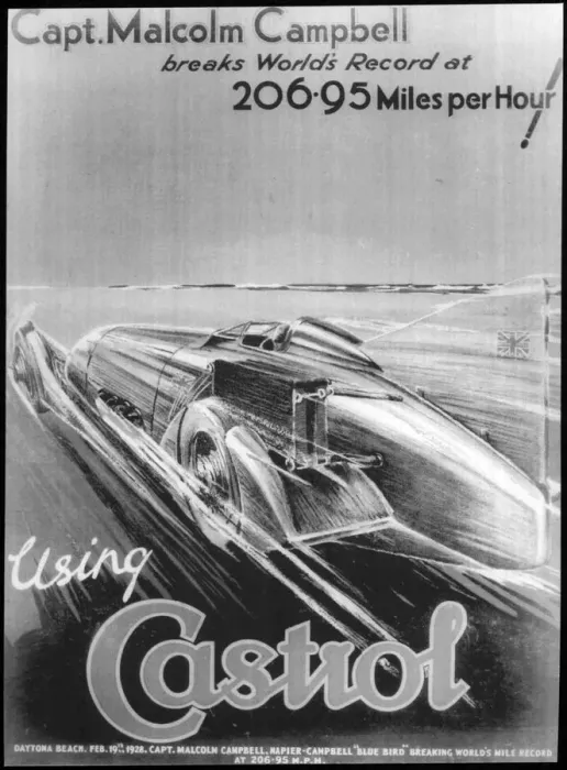 Framed Print : Malcolm Campbell breaks world land speed record, 19 February 1928 Framed Print : Malcolm Campbell breaks world land speed record, 19 February 1928