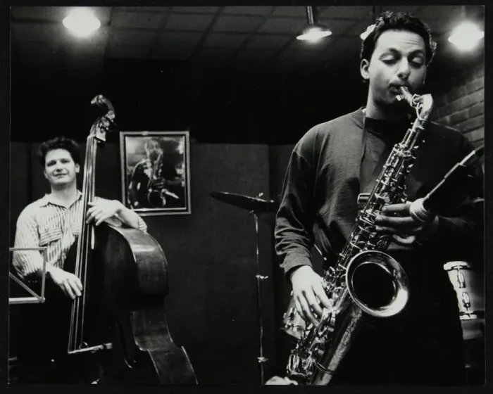 Framed Print : Malcolm Creese and Alex Garnett playing at The Fairway, Welwyn Garden City, Hertfordshire, 1992 Framed Print : Malcolm Creese and Alex Garnett playing at The Fairway, Welwyn Garden City, Hertfordshire, 1992