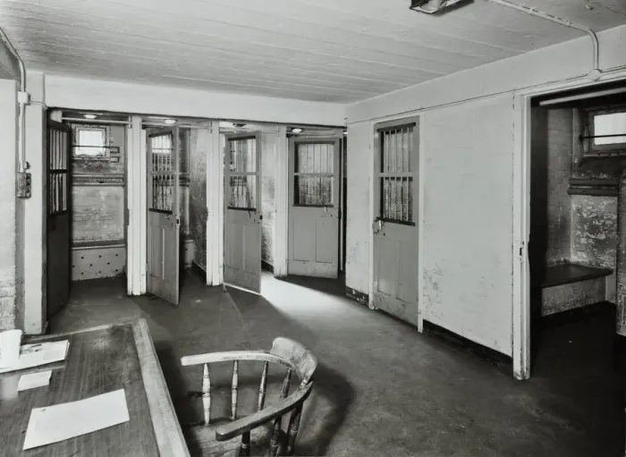 Framed Print : Male cells, Willesden Court House, Saint Marys Road, Brent, London, 1967 Framed Print : Male cells, Willesden Court House, Saint Marys Road, Brent, London, 1967