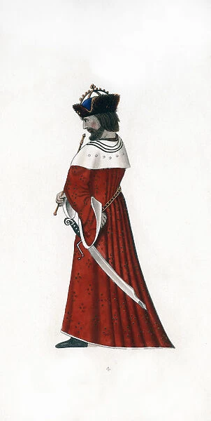 Male dress, c1480, (1843). Artist: Henry Shaw