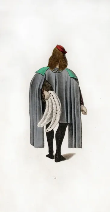 Framed Print : Male dress, c1480, (1843). Artist: Henry Shaw Framed Print : Male dress, c1480, (1843). Artist: Henry Shaw