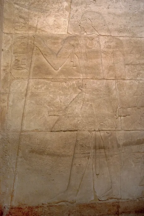 Framed Print : Male figure with a baton and sceptre relief, Mastaba of Kagemni, Saqqara, Egypt, 2350 BC (2003). Creator: Unknown Framed Print : Male figure with a baton and sceptre relief, Mastaba of Kagemni, Saqqara, Egypt, 2350 BC (2003). Creator: Unknown