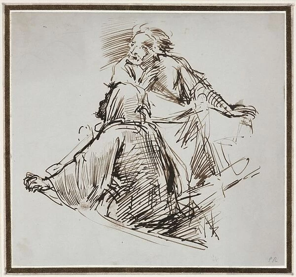 Two Male Figures, c. 1829. Creator: George Richmond (British, 1809-1896)
