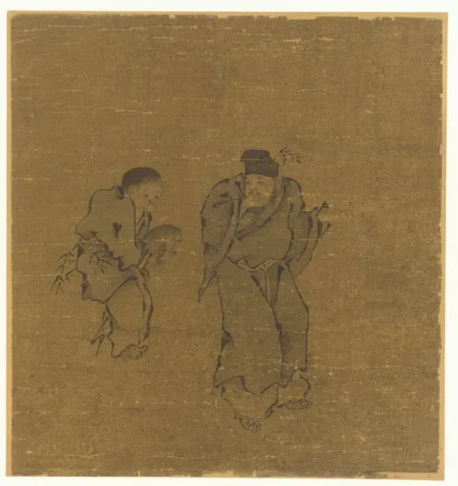 Framed Print : Two Male Figures With a Toad, Ming or Qing dynasty, 17th century. Creator: Unknown Framed Print : Two Male Figures With a Toad, Ming or Qing dynasty, 17th century. Creator: Unknown