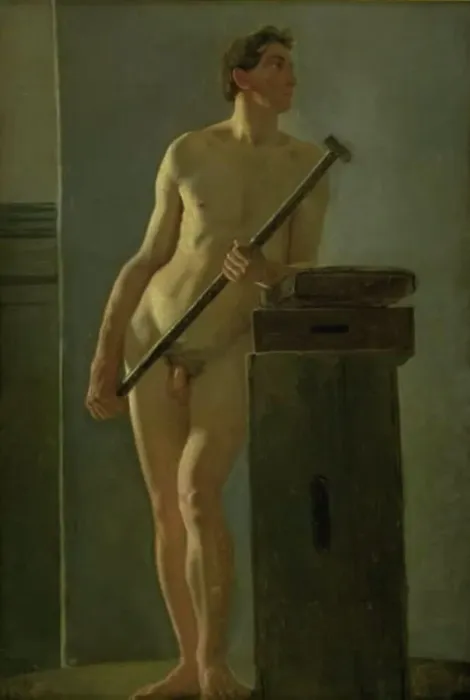 Framed Print : Male Model, 1824-1827. Creator: Wilhelm Bendz Framed Print : Male Model, 1824-1827. Creator: Wilhelm Bendz