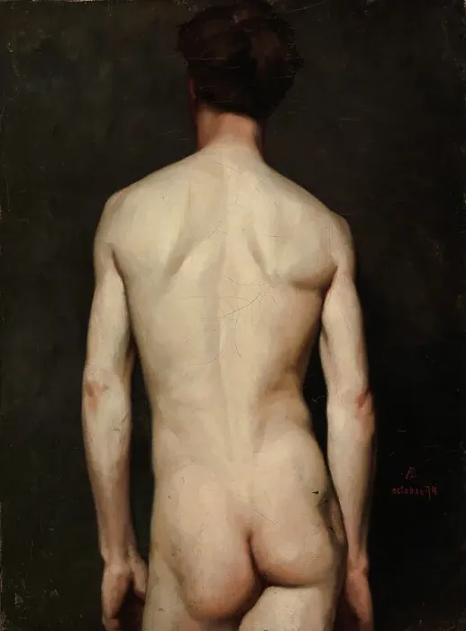 Framed Print : Male Model, academy study, 1874. Creator: Albert Edelfelt Framed Print : Male Model, academy study, 1874. Creator: Albert Edelfelt
