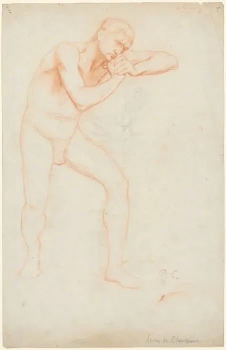 Framed Print : Male Nude, 1891. Creator: Pierre Puvis de Chavannes (French, 1824-1898) Framed Print : Male Nude, 1891. Creator: Pierre Puvis de Chavannes (French, 1824-1898)