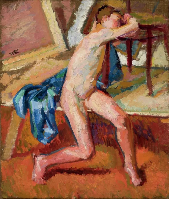 Framed Print : Male Nude, between 1894-1898. Creator: Wojciech Weiss Framed Print : Male Nude, between 1894-1898. Creator: Wojciech Weiss
