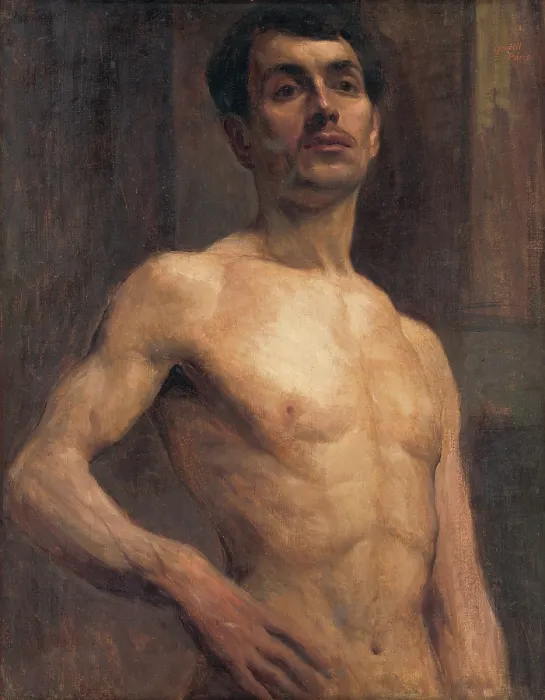 Framed Print : Male Nude, 1903. Creator: Elemir Halasz-Hradil Framed Print : Male Nude, 1903. Creator: Elemir Halasz-Hradil