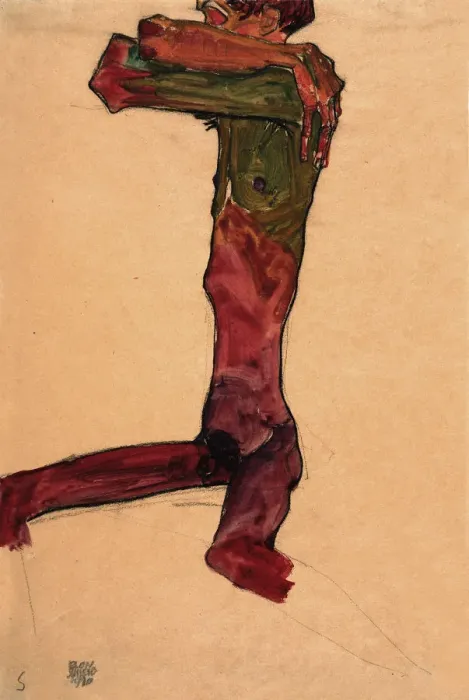 Framed Print : Male Nude, 1910. Creator: Schiele, Egon (1890-1918) Framed Print : Male Nude, 1910. Creator: Schiele, Egon (1890-1918)