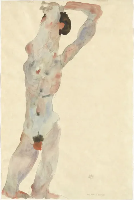 Framed Print : Male nude, 1912. Creator: Schiele, Egon (1890-1918) Framed Print : Male nude, 1912. Creator: Schiele, Egon (1890-1918)