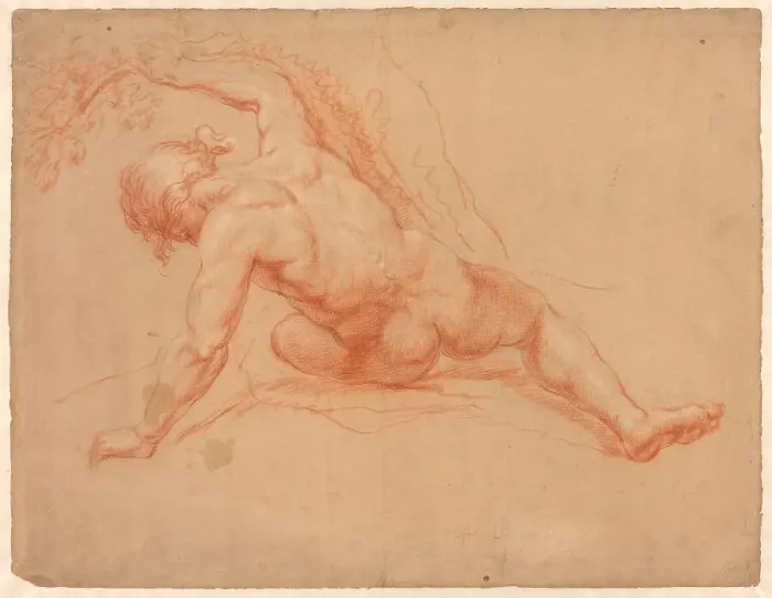 Framed Print : Male Nude Seen from Behind, 1672 / 88. Creator: Daniel Mijtens Framed Print : Male Nude Seen from Behind, 1672 / 88. Creator: Daniel Mijtens