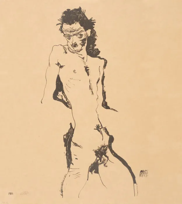 Framed Print : Male Nude (Self-Portrait), 1912. Creator: Schiele, Egon (1890-1918) Framed Print : Male Nude (Self-Portrait), 1912. Creator: Schiele, Egon (1890-1918)