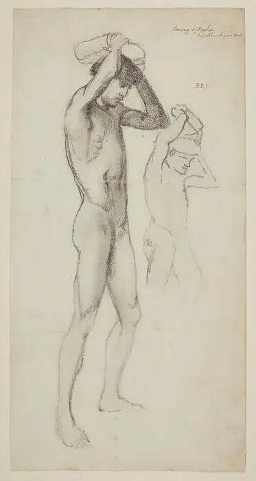 Framed Print : Male Nude - Studies for The Stoning of St Stephen, 1863. Creator: Sir Edward Coley Burne-Jones Framed Print : Male Nude - Studies for The Stoning of St Stephen, 1863. Creator: Sir Edward Coley Burne-Jones