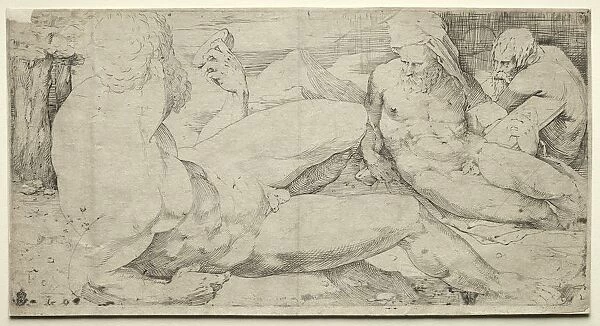 Three Male Nudes, second quarter 1500s. Creator: Domenico Beccafumi (Italian, 1486-1551)