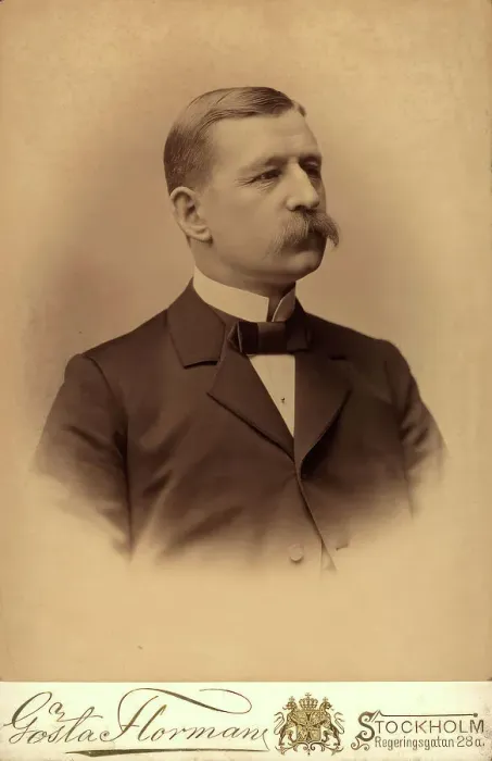 Framed Print : Male portrait: Andrée, Salomon (1854-1897), engineer, physicist, polar researcher, 1896. Creator: Gosta Florman Framed Print : Male portrait: Andrée, Salomon (1854-1897), engineer, physicist, polar researcher, 1896. Creator: Gosta Florman