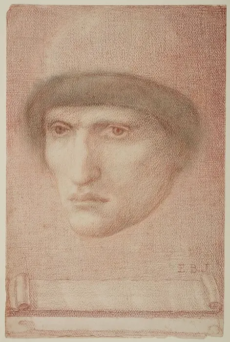 Framed Print : Male Portrait - possibly Dante or study for St George Series, 1865-66. Creator: Sir Edward Coley Burne-Jones Framed Print : Male Portrait - possibly Dante or study for St George Series, 1865-66. Creator: Sir Edward Coley Burne-Jones
