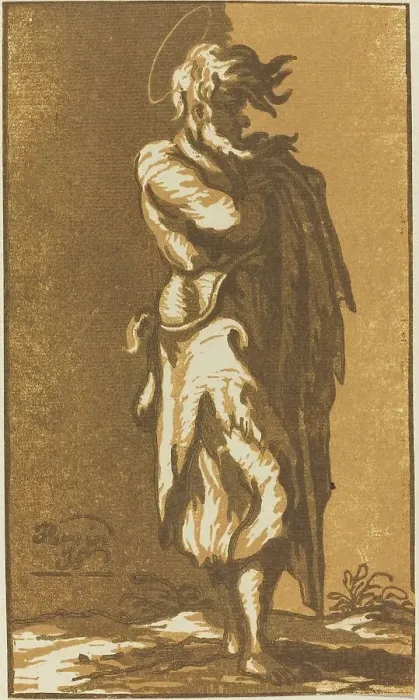 Framed Print : Male Saint Standing with Folded Arms, Facing to the Right, 1781. Creator: John Skippe Framed Print : Male Saint Standing with Folded Arms, Facing to the Right, 1781. Creator: John Skippe