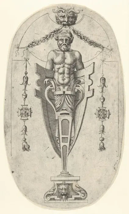 Framed Print : Male Terminal Figure; Torso with Beard and Turban on a Half- Length Pedestal Enclosed Framed Print : Male Terminal Figure; Torso with Beard and Turban on a Half- Length Pedestal Enclosed