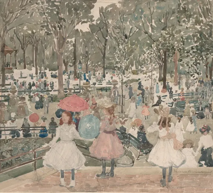 Framed Print : The Mall, Central Park, 1900  /  1903. Creator: Maurice Brazil Prendergast