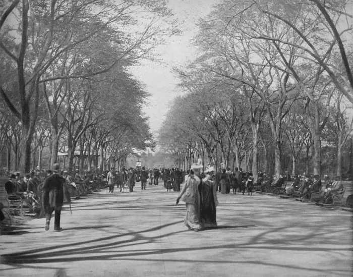 Framed Print : The Mall, Central Park, New York, c1897. Creator: Unknown