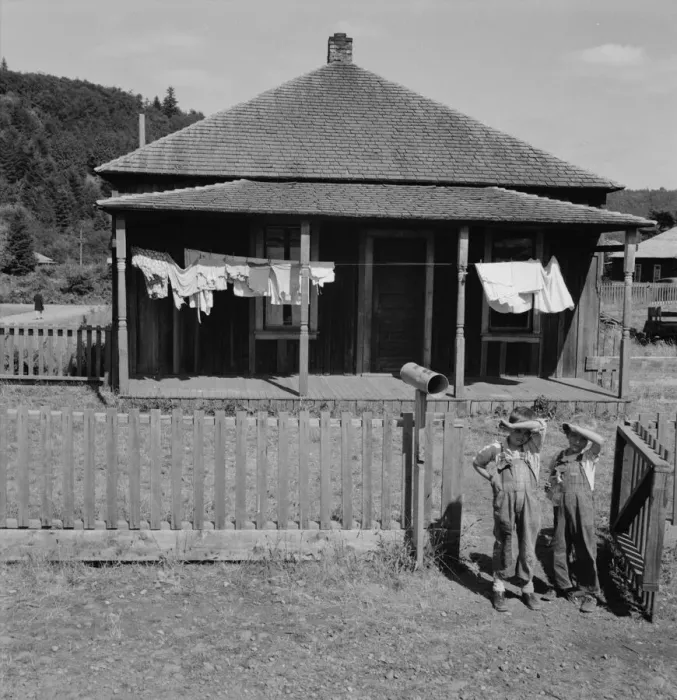 Framed Print : Malone Company house in abandoned mill village... Thurston County, Western Washington, 1939. Creator: Dorothea Lange Framed Print : Malone Company house in abandoned mill village... Thurston County, Western Washington, 1939. Creator: Dorothea Lange