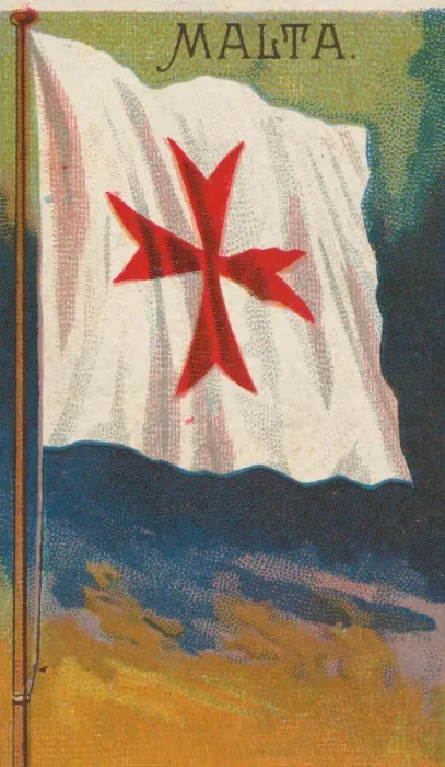 Framed Print : Malta, from Flags of All Nations, Series 2 (N10) for Allen & Ginter Cigarettes Brands
