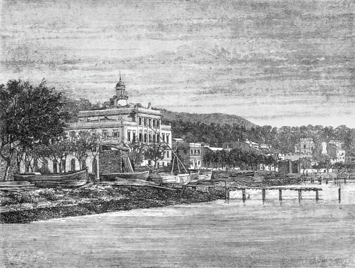 Framed Print : The Maltese Cross Hotel, Spezia; The Gulf of Spezia, 1875. Creator: Unknown. The Maltese Cross Hotel, Spezia; The Gulf of Spezia, 1875. Creator: Unknown Framed Print : The Maltese Cross Hotel, Spezia; The Gulf of Spezia, 1875. Creator: Unknown. The Maltese Cross Hotel, Spezia; The Gulf of Spezia, 1875. Creator: Unknown