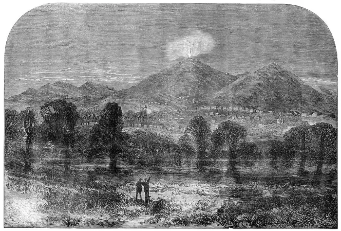 Framed Print : The Malvern Monster Beacon - sketched near Madresfield, 1856. Creator: Unknown
