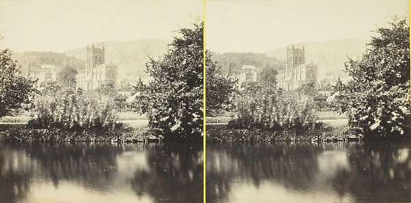 Malvern, the Priory Church, from the Swan Pool, 1850  /  94. Creator: Francis Bedford