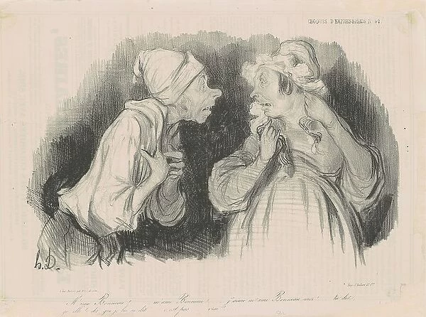 M'ame Bonneau... J'aime m'ame Bonneau moi!... 19th century. Creator: Honore Daumier