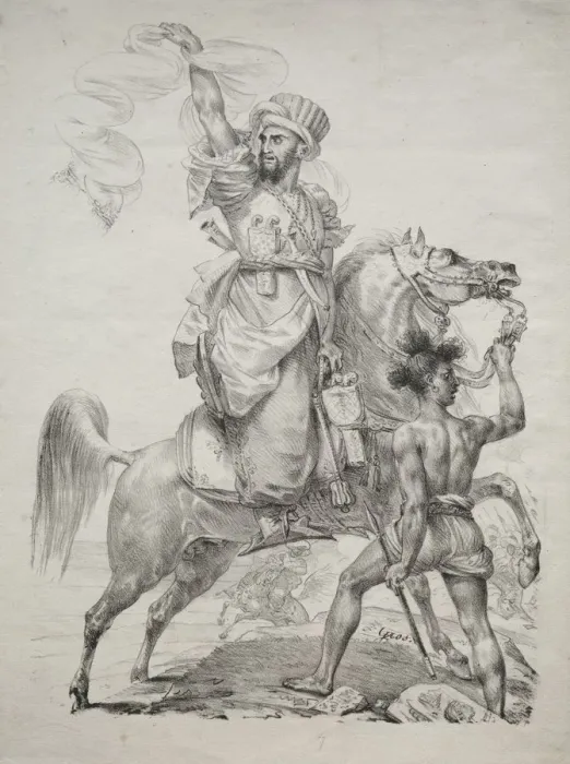 Framed Print : A Mameluke Chief on Horseback Signaling for Help, 1817. Creator: Antoine-Jean Gros (French Framed Print : A Mameluke Chief on Horseback Signaling for Help, 1817. Creator: Antoine-Jean Gros (French