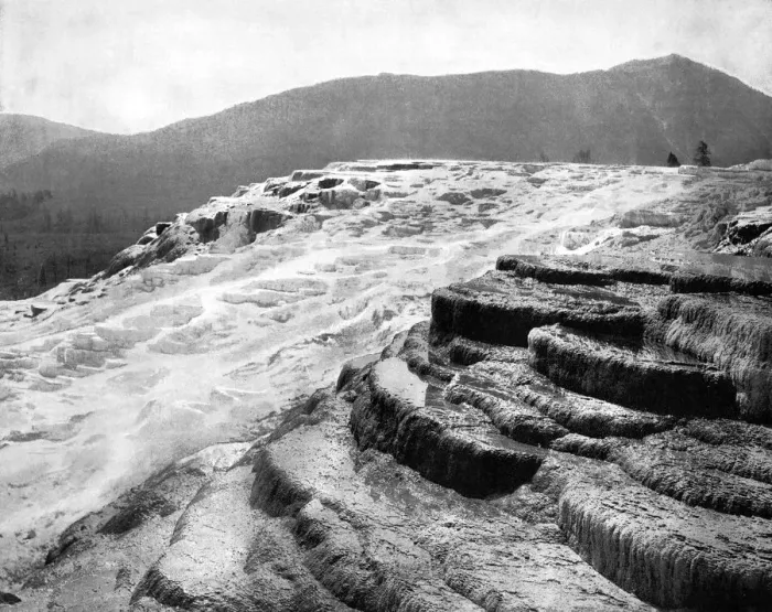 Framed Print : Mammoth Hot Springs, Yellowstone National Park, USA, 1893. Artist: John L Stoddard Framed Print : Mammoth Hot Springs, Yellowstone National Park, USA, 1893. Artist: John L Stoddard