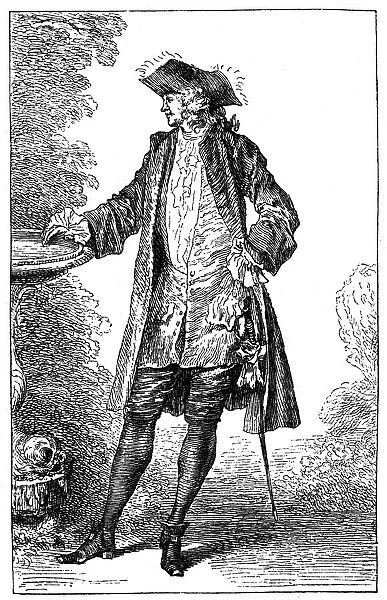 Man in 18th-century French costume, (1885). Artist: Jean-Antoine Watteau