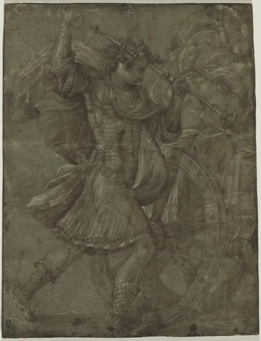Framed Print : Man in Armor beside a Chariot, c. 1550. Creator: Francesco Salviati (Italian, 1510-1563) Framed Print : Man in Armor beside a Chariot, c. 1550. Creator: Francesco Salviati (Italian, 1510-1563)