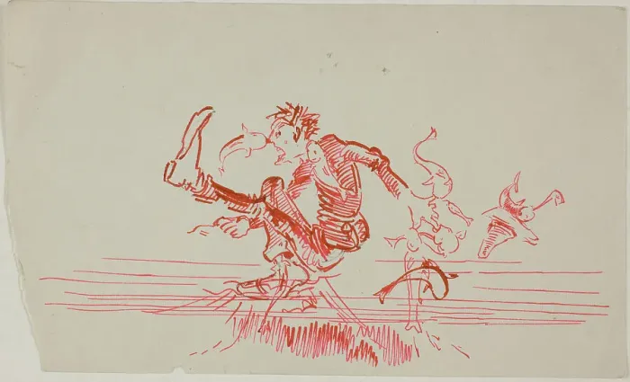 Framed Print : Man Attacked by Several Fish, n.d. Creator: Anders Leonard Zorn Framed Print : Man Attacked by Several Fish, n.d. Creator: Anders Leonard Zorn