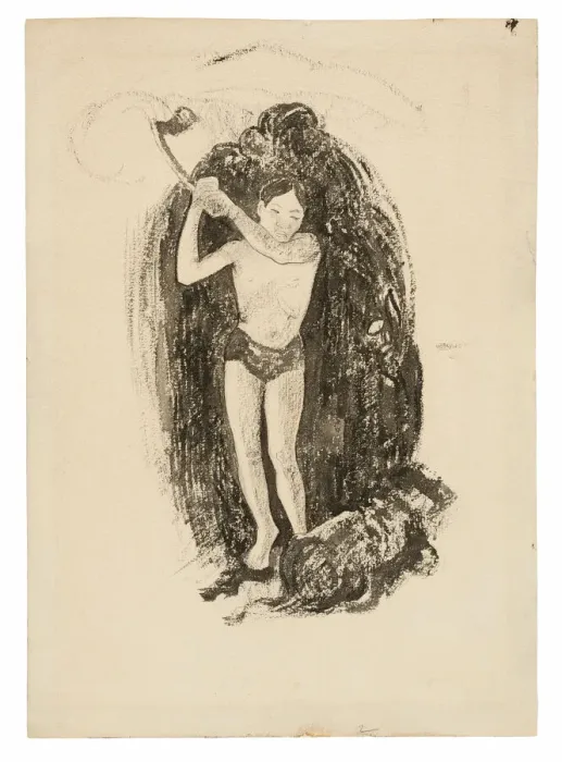 Framed Print : Man with an Ax, 1893 / 94. Creator: Paul Gauguin Framed Print : Man with an Ax, 1893 / 94. Creator: Paul Gauguin