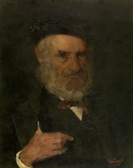 Framed Print : Man with Beret, 1875. Creator: Pericles Pantazis Framed Print : Man with Beret, 1875. Creator: Pericles Pantazis