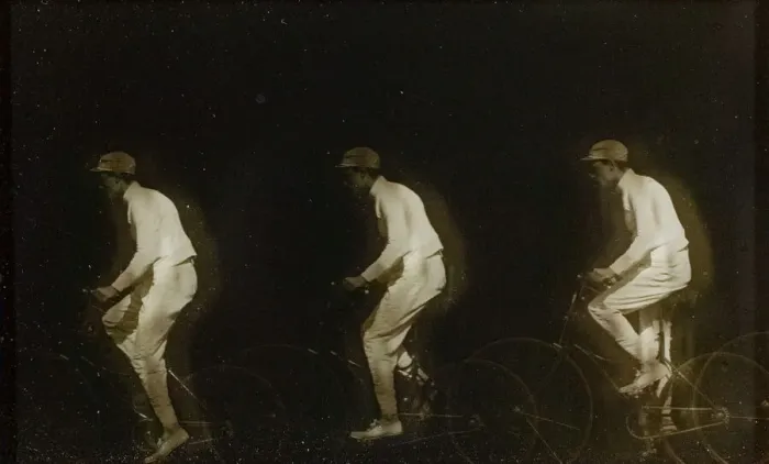 Framed Print : Man Bicycling, 1890s. Creator: Etienne Jules Marey Framed Print : Man Bicycling, 1890s. Creator: Etienne Jules Marey
