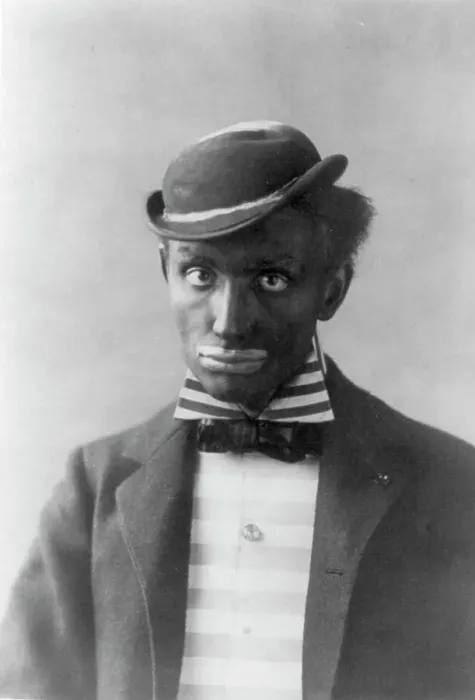 Framed Print : Man in blackface as minstrel, between c1890 and c1910. Creator: Frances Benjamin Johnston Framed Print : Man in blackface as minstrel, between c1890 and c1910. Creator: Frances Benjamin Johnston