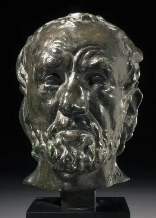 Framed Print : Man with the Broken Nose, Date of cast unknown (after 1917). Creator: Auguste Rodin