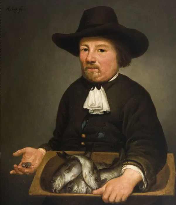 Framed Print : Man with the Bucket of Fish. Artist: Cuyp, Aelbert (1620-1691) Framed Print : Man with the Bucket of Fish. Artist: Cuyp, Aelbert (1620-1691)