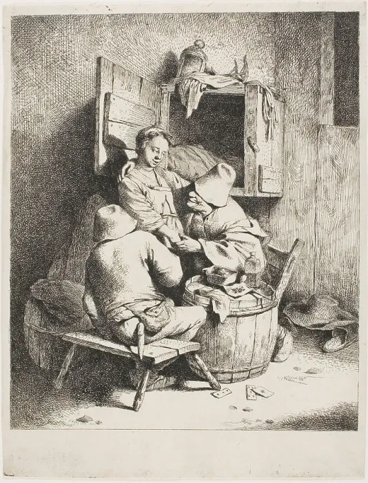 Framed Print : A Man Caressing the Young Hostess, 1660 / 64. Creator: Cornelis Bega Framed Print : A Man Caressing the Young Hostess, 1660 / 64. Creator: Cornelis Bega