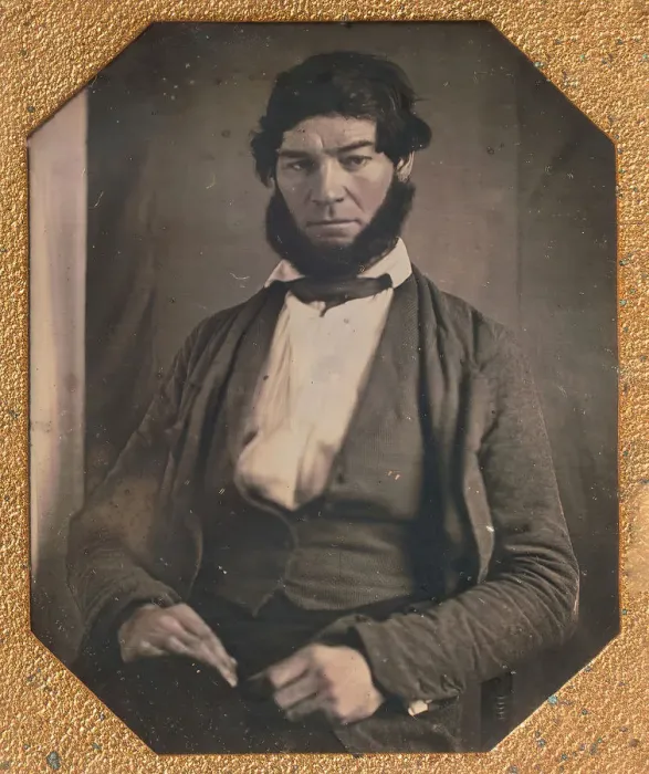 Framed Print : Man with Chin Curtain Beard, 1840s. Creator: Unknown Framed Print : Man with Chin Curtain Beard, 1840s. Creator: Unknown