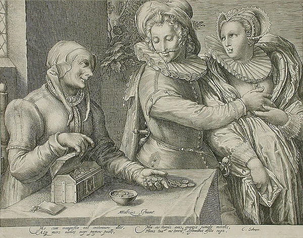 Man Chooses a Young Woman, 1600. Creator: Jacob Matham